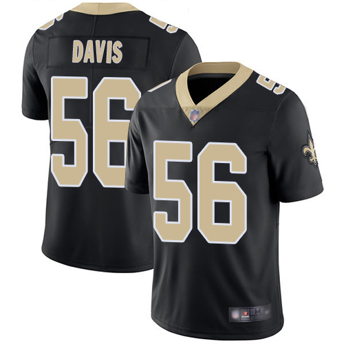 Men New Orleans Saints Limited Black DeMario Davis Home Jersey NFL Football 56 Vapor Untouchable Jersey
